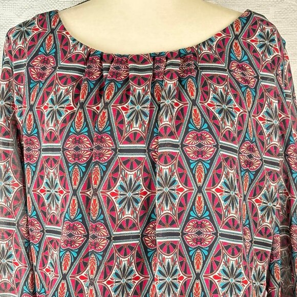 Sara Michelle Boho Geometric Peasant Blouse – Size L - Picture 4 of 11